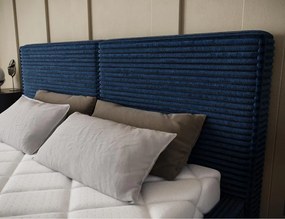 Επενδυμένο κρεβάτι Milora-Μπλε-180 x 200