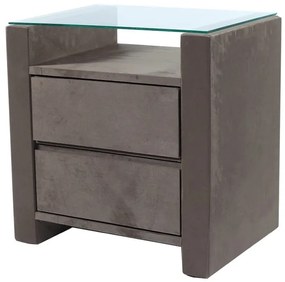 Artekko Kais Ξύλινο Μασίφ Γκρι Κομοδίνο (57x42x59)cm Artekko 784-0003