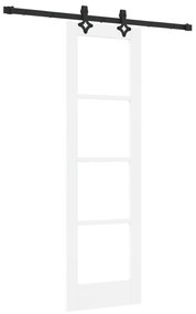 vidaXL Συρόμενη Πόρτα  με Σετ Υλικών Λευκό 61x198.5 εκ. Στερεό Ξύλο Πεύκου
