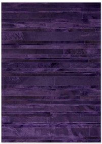 Δερμάτινο Χειροποίητο Χαλί Skin Stripes Violet