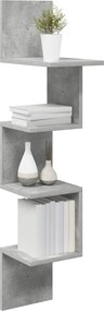 vidaXL Ράφι Τοίχου Γκρι Σκυροδέματος 32 x 21 x 107 cm