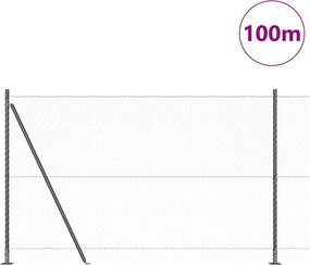 vidaXL Στύλος Περιφράξεων Γκρι 100 x 1,4 μ (25 mm δίχτυ)