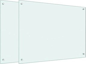 vidaXL Πλάτες Κουζίνας 2 τεμ. Λευκές 80x60 εκ. από Ψημένο Γυαλί