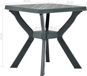 vidaXL Τραπέζι Bistro Ανθρακί 70 x 70 x 72 εκ. Πλαστικό