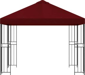vidaXL Κιόσκι 3 x 3 m Μπορντό Πολυεστέρας και Χάλυβας 190 gsm