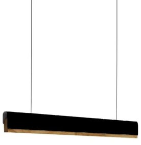 Ceiling lamp Rafmole led black metal-wood 120x2.5x7.5cm 120x2.5x7.5 εκ.