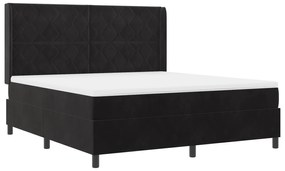 vidaXL Κρεβάτι με Στρώμα Μαύρο 180x200 εκ Βελούδο