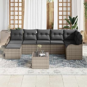 vidaXL Σετ Καναπέ Κήπου 8 pcs Γκρι συνθετικό ρατάν