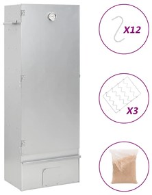 vidaXL Φούρνος Μπάρμπεκιου με Πριονίδι 44,5x29x110 εκ. Γαλβαν. Ατσάλι