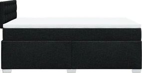 vidaXL Κρεβάτι Boxspring με Στρώμα Μαύρο 120x190 εκ. Υφασμάτινο