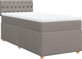 vidaXL Κρεβάτι Boxspring με Στρώμα Taupe 90x190 εκ.Υφασμάτινο