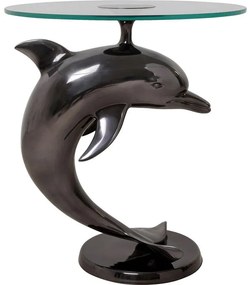 Βοηθητικό Τραπεζάκι Dolphin Ανθρακί 55x55x70εκ - Μαύρο