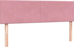 vidaXL Κρεβάτι Boxspring με Στρώμα Ροζ 160x210 εκ. Βελούδινο