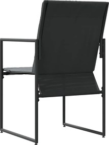 vidaXL Καρέκλα με μαξιλάρι 4 pcs Μαύρο και Ανθρακί Textilene