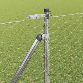 vidaXL Εξωτερική εξάγωνη περίφραξη με στήλη 50 x 1,6 m Ασημί Δίχτυ