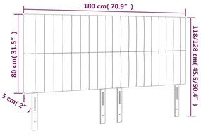 Κεφαλάρι Κρεβατιού LED Ροζ 180x5x118/128 εκ. Βελούδινο - Ροζ