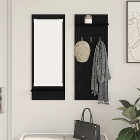 vidaXL Τοίχου Κρεμάστρα Μαύρη Δρυς 70 x 10 x 90 εκ. Επεξεργασμένο ξύλο