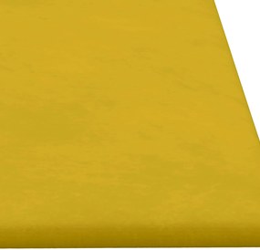 vidaXL Κεφαλάρι Τοίχου 12 pcs Κίτρινο Βελούδο