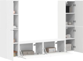 vidaXL Σετ επίπλου τηλεόρασης 6 pcs Λευκό Επεξεργασμένο ξύλο