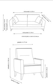 Stewehome Σετ καναπέ + πολυθρόνα 3 θέσεων μπεζ 222x98x86 cm