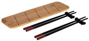 Σετ Σερβιρίσματος Sushi με 2 Ζευγάρια Chopsticks 2 Στηρίγματα και 1 Δίσκο 4 τμχ Bakaji 02815204