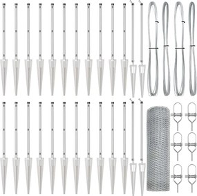 vidaXL Στύλος Περιφράξεων Ασημί 50 x 1 μ (13 mm πλέγμα) Ατσάλι