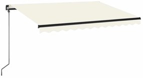 vidaXL Τέντα Συρόμενη Χειροκίνητη με LED Κρεμ 350 x 250 εκ.