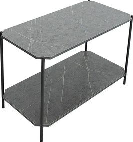Βοηθητικό τραπέζι Mara MDF ανθρακί μαρμάρου-μαύρο 80x40x55cm