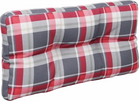 vidaXL Μαξιλάρια Παλέτας 2 τεμ. Γκρι Καρό Υφασμάτινα