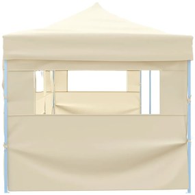 vidaXL Τέντα Εκδηλώσεων με 5 Τοιχώματα Πτυσσόμενη Pop-Up Κρεμ 3 x 9 μ.