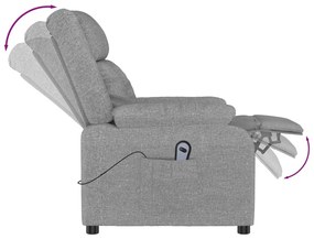 vidaXL Πολυθρόνα με Ανύψωση Ανοιχτό Γκρι Υφασμάτινη