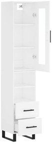 vidaXL Ντουλάπι Λευκό 34,5 x 34 x 180 εκ. από Επεξεργασμένο Ξύλο