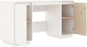 vidaXL Γραφείο Λευκό 140 x 50 x 75 εκ. από Μασίφ Ξύλο Πεύκου