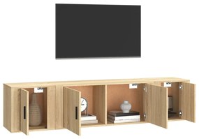 vidaXL Σετ Επίπλων Τηλεόρασης 3 Τεμαχίων Sonoma Δρυς Επεξ. Ξύλο
