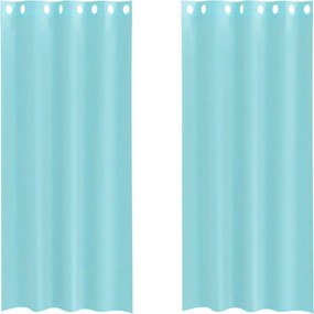 vidaXL Voile κουρτίνες με ροδέλες 2 τεμάχια Τιρκουάζ