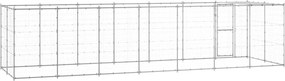 vidaXL Κλουβί Σκύλου Εξ. Χώρου με Στέγαστρο 16,94 μ² Γαλβ. Χάλυβας