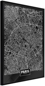 Αφίσα - City Map: Paris (Dark) - 40x60 - Μαύρο - Χωρίς πασπαρτού