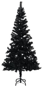 vidaXL Χριστουγεν. Δέντρο Προφωτισμένο Τεχνητό Μπάλες Μαύρο 240εκ