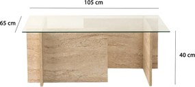 Τραπεζάκι Σαλονιού Τραβερτίνη GROGE 105x65x40