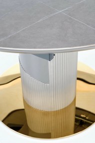 Τραπέζι Houston 1533, Γκρι μάρμαρο, Ανοιχτό γκρι, Χρυσό, 76cm, 95 kg, Επιμήκυνση, Ινοσανίδες μέσης πυκνότητας, Κεραμικός, Μέταλλο, Πλαστική ύλη