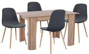 ΣΕΤ ΤΡΑΠΕΖΑΡΙΑΣ 5ΤΜΧ KELVIN HM21117 ΤΡΑΠΕΖΙ ΜΕ ΚΑΡΕΚΛΕΣ ΜΕΤΑΛΛΙΚΕΣ ΜΕ ΥΦΑΣΜΑ (1 Τεμμάχια)