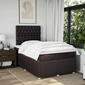 vidaXL Κρεβάτι Boxspring με Στρώμα Μαύρο 120x190 εκ. Υφασμάτινο