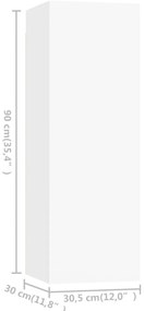 vidaXL Έπιπλα Τηλεόρασης 4 τεμ. Λευκά 30,5 x 30 x 90 εκ. Επεξ. Ξύλο