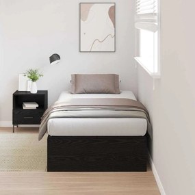 vidaXL Κρεβάτι Αποθήκευσης Μαύρη Δρυς 75x190 cm. Επεξεργασμένο ξύλο που προσφέρει αντοχή και στυλ.