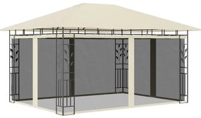 vidaXL Κιόσκι με Αντικουνουπικό Δίχτυ Κρεμ 4x3x2,73 μ. 180 γρ./μ²