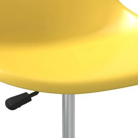 Καρέκλες Τραπεζαρίας Περιστρεφόμενες 4 τεμ Κίτρινες Πολυπροπ. - Κίτρινο