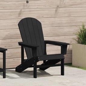 vidaXL Καρέκλα Adirondack Μαύρο HDPE
