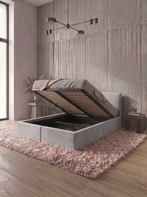 Επενδυμένο Κρεβάτι Celvora-Σταχτί-160 x 200
