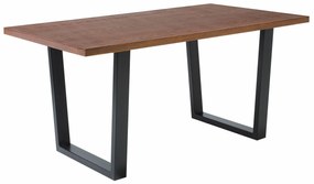 Τραπέζι Berwyn 949, Μαύρο, Σκούρο ξύλο, 76x90x160cm, 41 kg, Ινοσανίδες μέσης πυκνότητας, Μέταλλο | Epipla1.gr