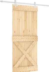 vidaXL Συρόμενη Πόρτα Φυσικό και Λευκό 90 x 210 cm